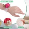 Unique Bargains Wrist Corsage Artificial Flower Elastic Band Fabric Wrist Corsage Bracelet - 2 of 4