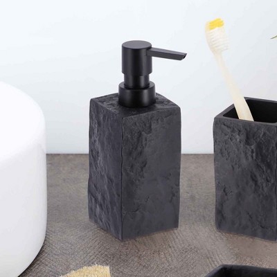 Black Stone Effect Resin Hand Soap and Lotion Dispenser
