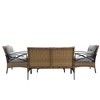 Chery Life Patio 4 Piece Sectional Conversation Sofa Set- Kd Rattan Wicker Outdoor Garden Furniture Corner Sofa Set With Cushion - 3 of 4