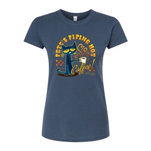 Women's - Pete the Cat - Piping Hot Coffee Fitted Graphic T-Shirt - 1 of 3