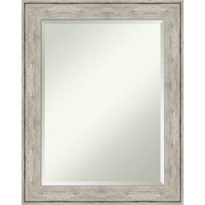 23" x 29" Crackled Metallic Framed Wall Mirror Silver - Amanti Art: Modern Beveled Glass, Polystyrene Frame, Wall Mount - 1 of 4