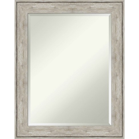 23" x 29" Crackled Metallic Framed Wall Mirror Silver - Amanti Art: Modern Beveled Glass, Polystyrene Frame, Wall Mount - image 1 of 4