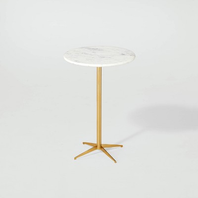 Marble Top Accent Side Table Brass/White - Hearth &#38; Hand&#8482; with Magnolia_1