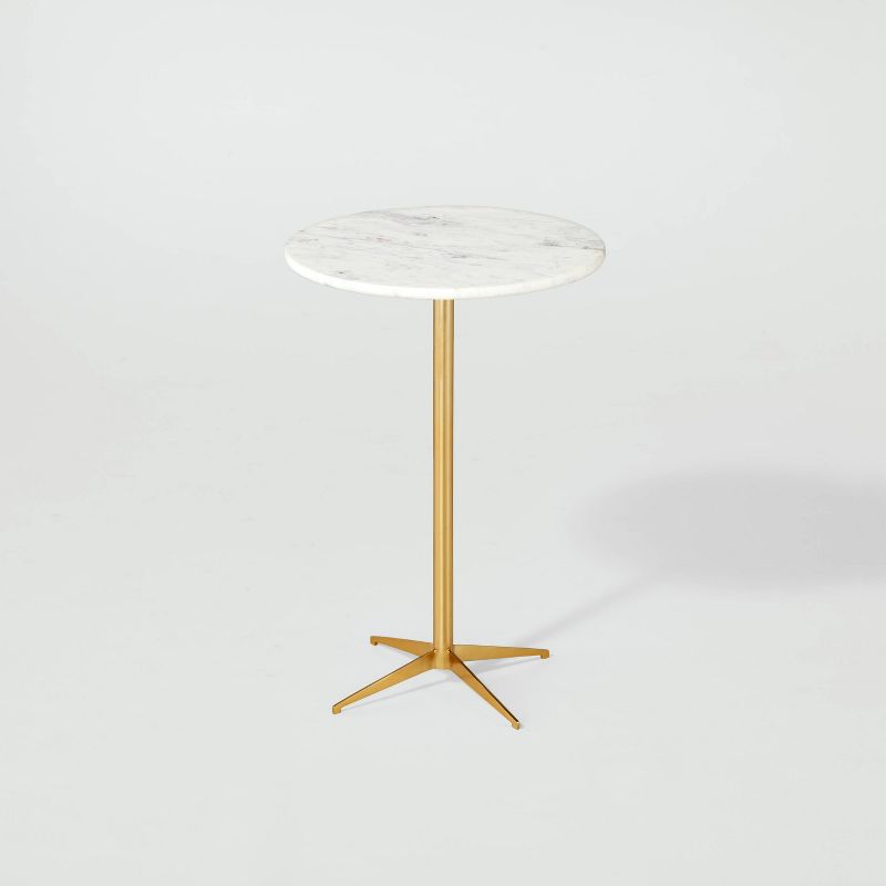Marble Top Accent Side Table Brass/White - Hearth &#38; Hand&#8482; with Magnolia, 4 of 10