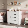 Acekool Wood Armoire Wardrobe Closet, 43.3" H Bedroom Cabinet with 4 Drawers, Door, Hanging Rod, Storage Organizer - 4 of 4