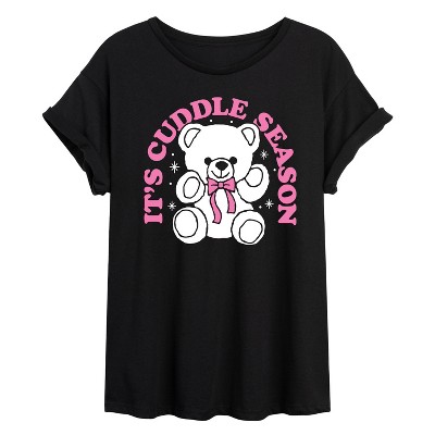 Women's - Instant Message - Its Cuddle Season Oversized Graphic T-Shirt