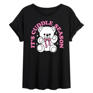 Women's - Instant Message - Its Cuddle Season Oversized Graphic T-Shirt - 1 of 4