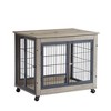 YOOCOZZ Furniture Dog Crate, with Double Doors on Casters, 22.05'' L x 31.50'' W x  24.8'' H-Gray - 2 of 4