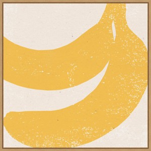22" x 22" Graphic Banana Fruit II by Moira Hershey Framed Canvas Wall Art Print - Amanti Art: Modern Decor, Polystyrene Frame - 1 of 4