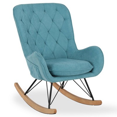 Baby Relax Zander Rocker Chair with Side Storage Pockets Blue