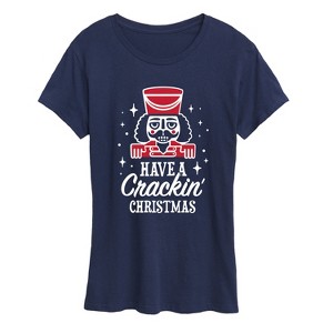 Women's - Instant Message - Crackin Christmas Short Sleeve Graphic T-Shirt - 1 of 4
