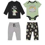 Star Wars The Child Mix N' Match Bodysuit Graphic T-Shirt and Pants 4 Piece Layette Set 