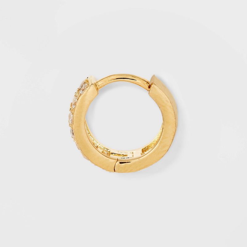 14K Gold Plated Cubic Zirconia Hoop Earrings - A New Day&#8482; Gold, 4 of 9