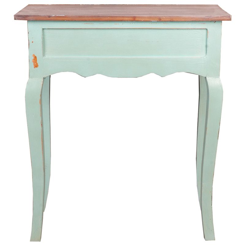 Besthom Shabby Chic Cottage 23.8 in. Bahama Rectangular Solid Wood End Table with 1 Drawer, 3 of 7