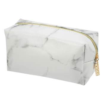 Gold Initial A Personalized Makeup Bag For Women, Monogrammed Canvas  Cosmetic Pouch (white, 10 X 3 X 6 In) : Target