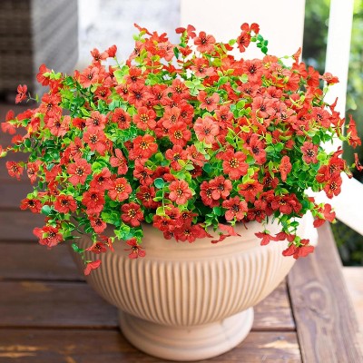 Artificial Flowers for Outdoor Indoor Garden Home Decoration, Faux Flower Daisy with Eucalyptus Leaves Fake Plants Greenery Boxwood Porch Patio