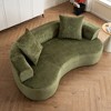 Moon Shaped Chenille Curved Sectional Sofas with Deep Seat, Modern Sleeper Cloud Couch, No Assembly Sponge Compression Design - 3 of 4