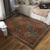 Soft Living Room Rugs 9x12 Extra Large Area Rug Vintage Boho Machine Washable Rug Floral Distressed Stain Resistant Floor Cover Non Slip Thin Carpet - 3 of 4