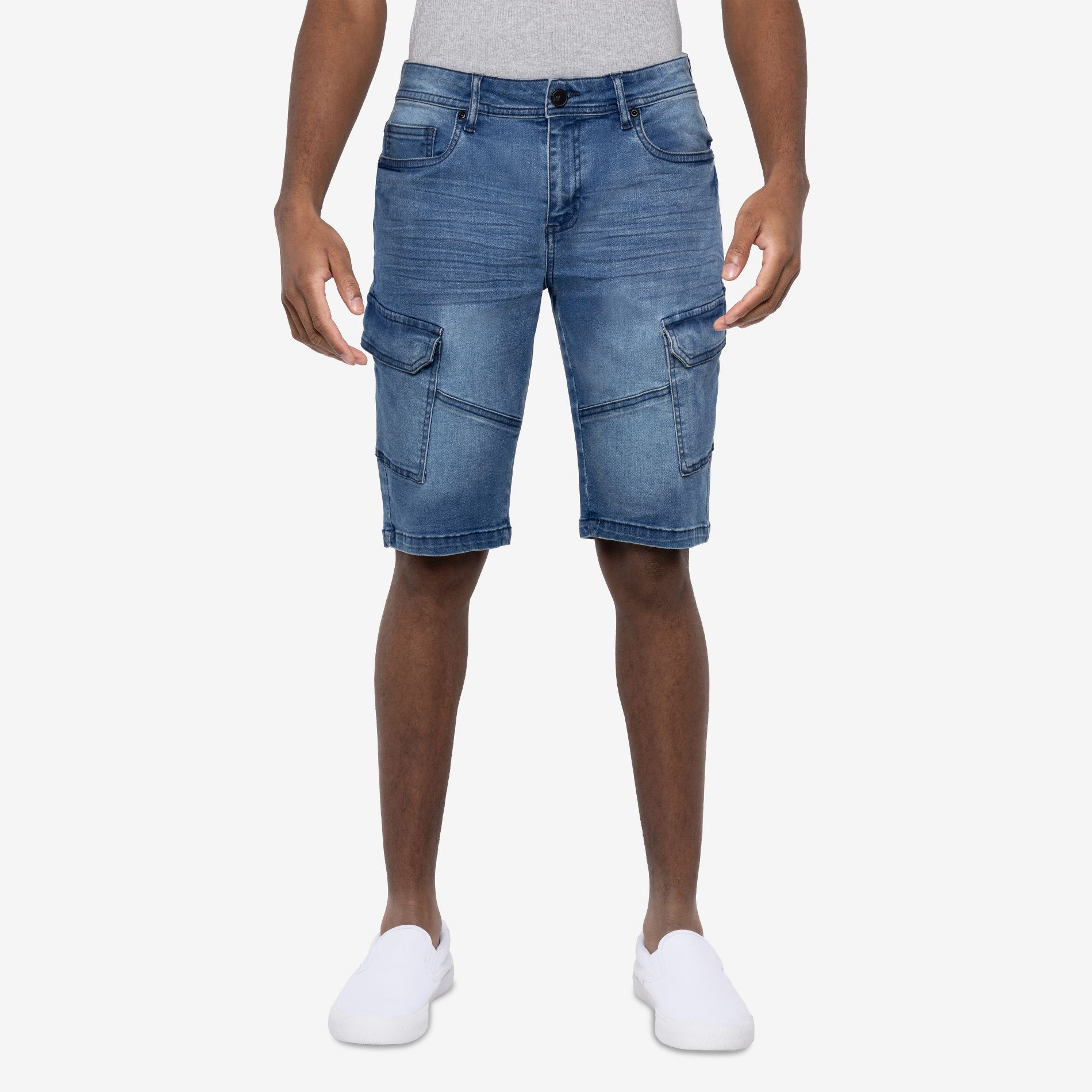 X RAY Men's 12"Inseam Denim Shorts,Cargo Shorts,Jeans Shorts in MEDIUM BLUE Size 32