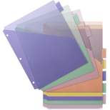 Business Source Poly Index Dividers Double Pocket 8-Tab 8-1/2"x11" Multi 32373