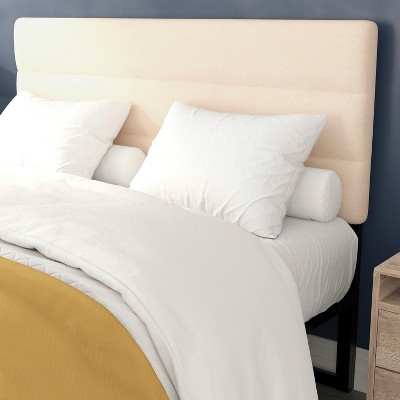 Cream Upholstered Queen Tufted Headboard with Adjustable Height