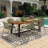 Christopher Knight Home Pablo 7 Pieces Outdoor Modern Dining Set with Stackable Chair - 2 of 4