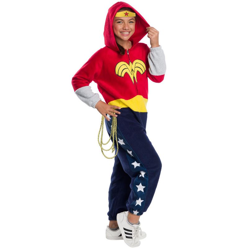 DC Comics Wonder Woman Jumpsuit Girls' Costume, 1 of 2
