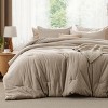 Bedsure | Cotton Fabric with Microfiber Inner Fill 3 Pcs Comforter Set for All Seasons - 2 of 4