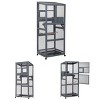Outdoor Bird Aviary Wood Bird Cage With Universal Wheels, Large Parrot Cage With Perches, Nest House And Openable Door For Small Medium Finches - 2 of 4