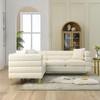 81.5" Modern L-Shaped Corner Sectional Sofa, 5-Seater Teddy Sectional Couch with 3 Pillows, Streamline Design - 2 of 4