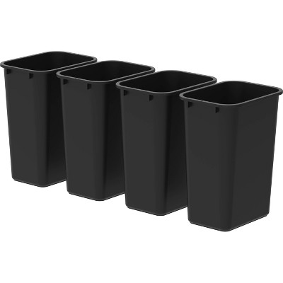 Storex 4pk Large/Tall Wastebaskets - Black