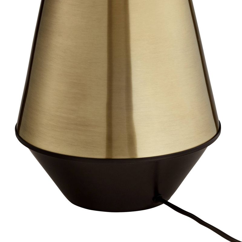 Possini Euro Design Modern Table Lamp 27.75" Tall Brass Bronze White Drum Shade for Living Room Bedroom Bedside Nightstand Office Family, 4 of 6
