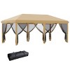 Gulches 10' x 20' Pop Up Canopy Tent with Netting, Heavy Duty Instant Sun Shelter for Outdoor Parties, Garden & Patio, Includes Carry Bag (Beige) - 4 of 4