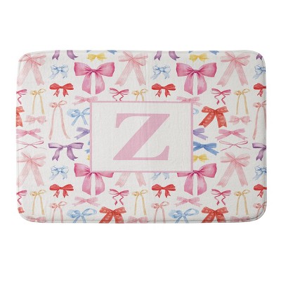 Deny Designs April Lane Art Bows Monogram Memory Foam Bath Mat