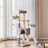 63-Inch Heavy-Duty Cat Tree Cat Tower with Self-Warming Pads, Self-Groomers, Scratching Posts, Large Perch, Cave, Baskets - 4 of 4