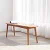 Kumasinova 47.2" Premium Oak Wood Oval Bench Dining Bench for Dining Room&Patio,2-3 Seater Long Dining Bench,550lbs Max - 2 of 4