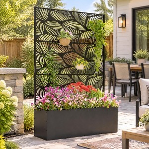 Metal Privacy Screen with Planter Box, 71