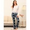cheibear Women's Yoga Casual Trousers Wide Leg Lounge Pajamas Pants - 2 of 4