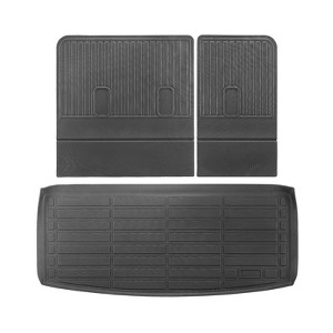 VEVOR Cargo Mats Compatible Chevrolet Tahoe & GMC Yukon 2021-2024, Custom Fit TPE Cargo Liner Set for SUVs, Trunk Mat and Backrest Mats, Black - 1 of 4