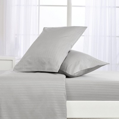 King Gray and Silver Striped Microfiber Sheet Set