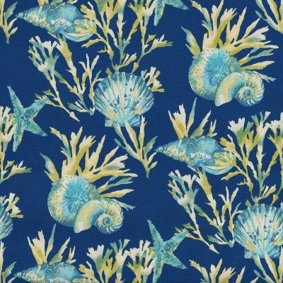 Pacific Blue Coastal Shells and Corals Outdoor Throw Pillow Set