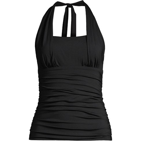 Plus Size Color Rush Square Neck Tankini Swim Top Multi/Black 16W