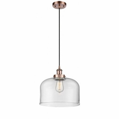 Bell - 1 Light Cord Hung Mini Pendant In Industrial Style-11.38 Inches Tall and 12 Inches Wide
