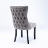 Kumasinova Set of 2 High-Back Dining Chair, Premium Velvet Fabric Upholstered Living Room Chair, Wing-Back Chair with Nailhead Trim & Solid Wood Legs - 3 of 4