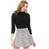 INSPIRE CHIC Women's Faux Suede Button Front A-Line High Waisted Mini Short Skirt - 2 of 4