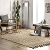 Nuloom Elenora Geometric 8x10 Wool Jute Indoor Area Rug for Dining Room Rug Neutral Rug Living Room Rug Kitchen, Natural/Ivory - 2 of 4