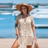 Women's Apricot Open Knit Front Button Cover-Up - Cupshe - image 2 of 4