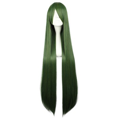 Unique Bargains Women's Halloween Wigs 39" with Wig Cap Green
