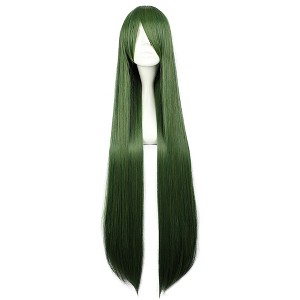 Unique Bargains Women's Halloween Wigs 39" with Wig Cap Green - 1 of 4