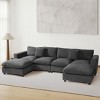 WestinTrends Hearthside 128" Corduroy Modular U-Shaped Sectional Couch and Chaise With USB/Type-C Ports and Side Pockets - 2 of 4
